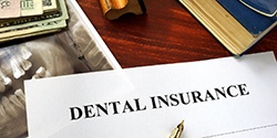 Dental insurance form on a table