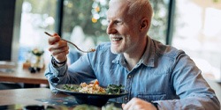 Man eating a healthy meal