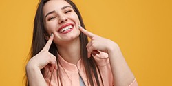 Lady smiles