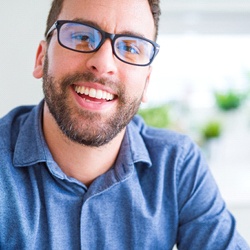 Man sharing healthy smile after preventive dental care