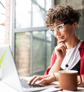 woman booking an appointment online