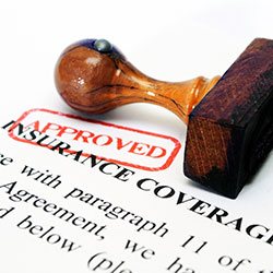 Dental insurance forms with approved stamp