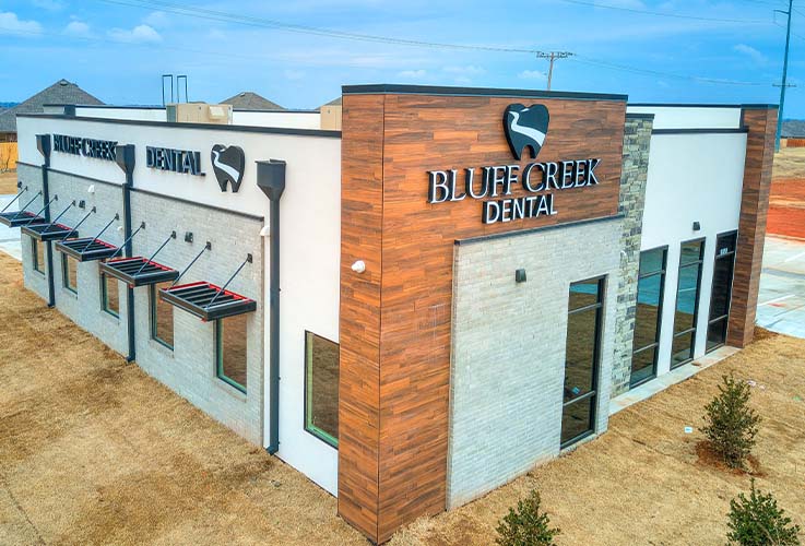 Outside view of Bluff Creek Dental in Edmond