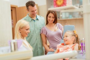 Young girl at family dentist